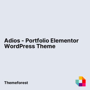 Adios - Portfolio Elementor WordPress Theme